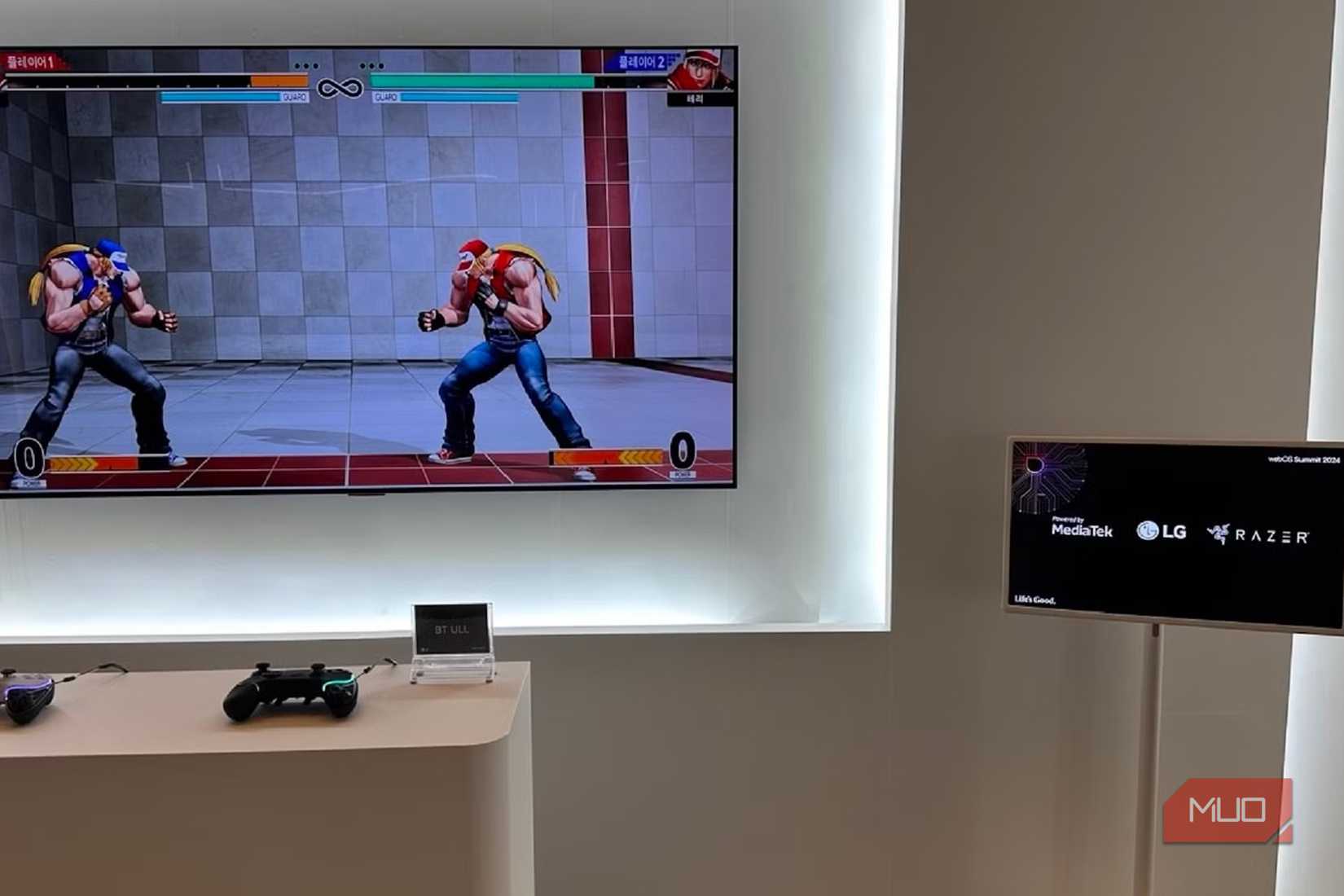 The demo booth for the Bluetooth Ultra Low Latency controller