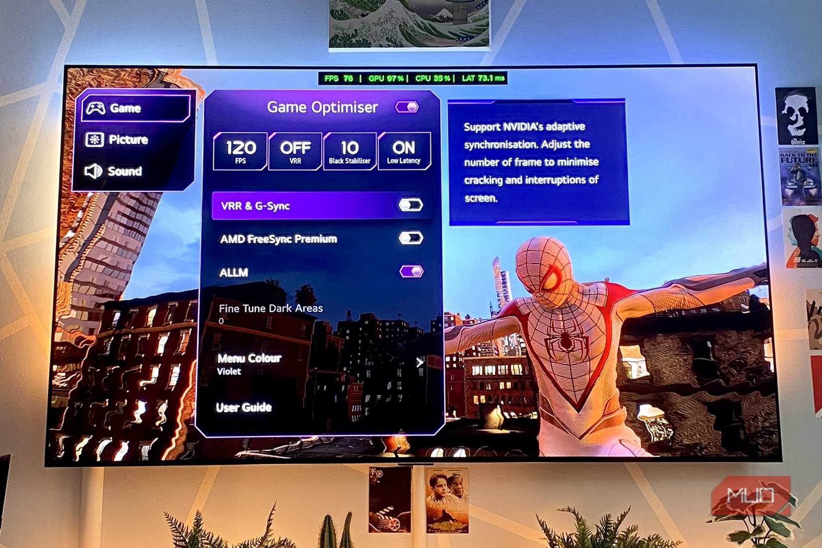 LG TV Game Optimizer on LG G3 OLED