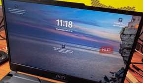 A locked laptop screen