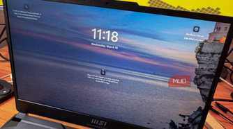 A locked laptop screen