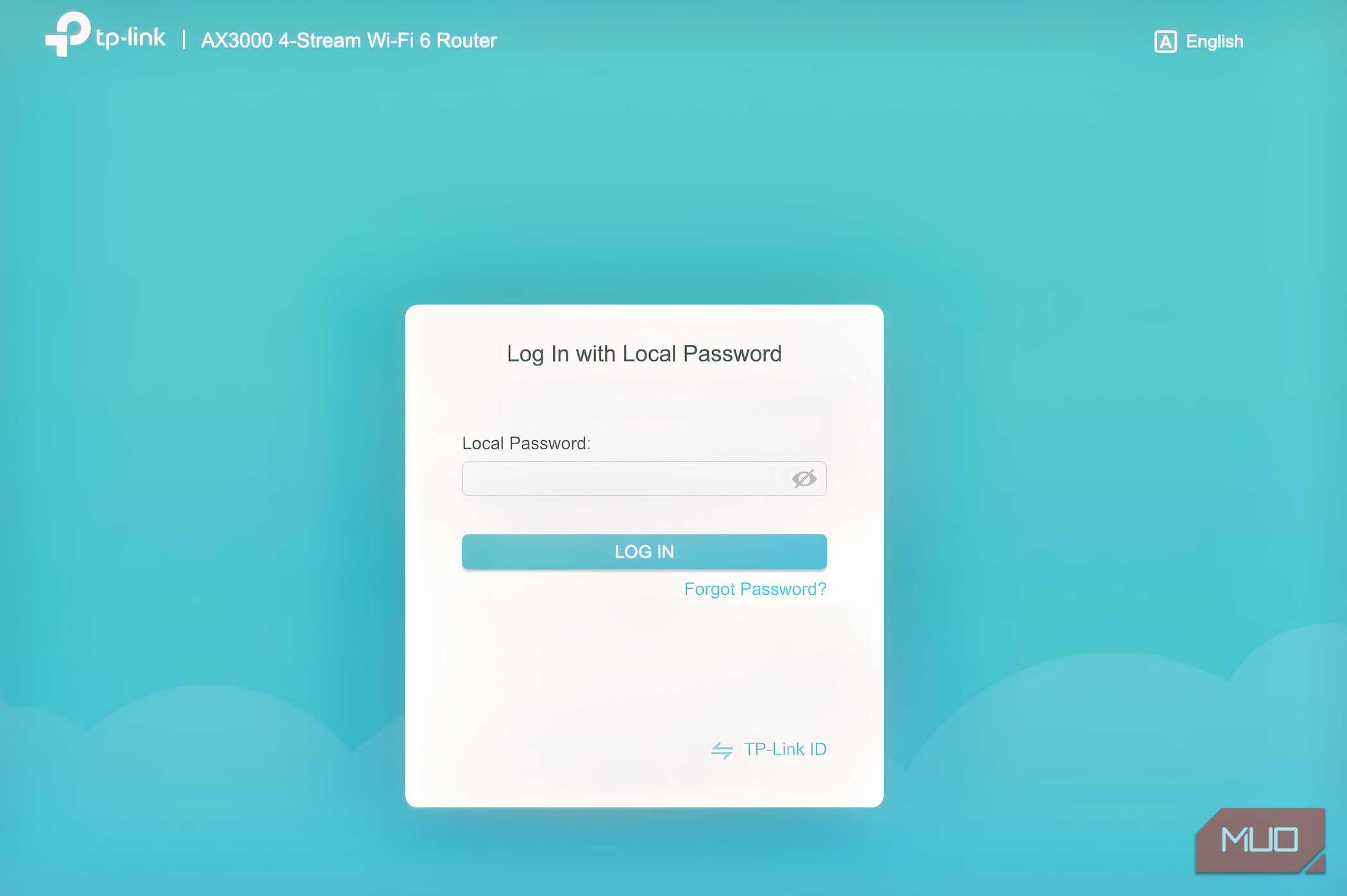 The login interface of a TP-Link Wi-Fi router