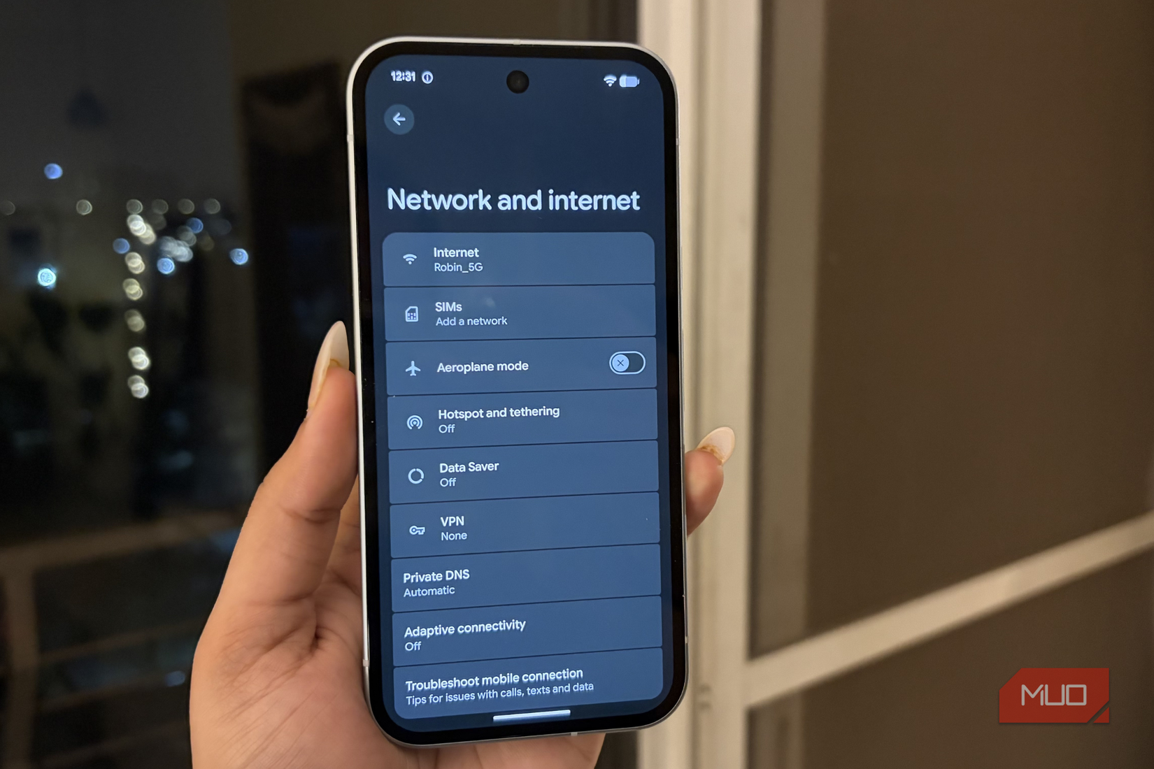 Network and Internet on settings in Google Pixel 10a