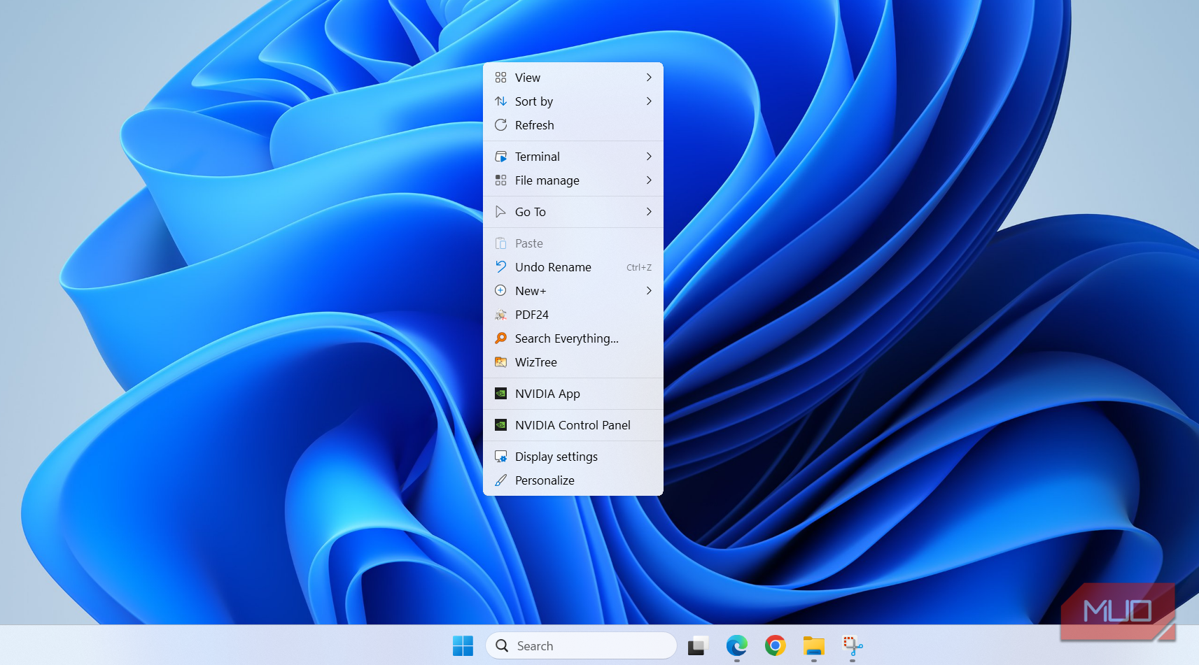 Nilesoft Shell right-click menu in desktop