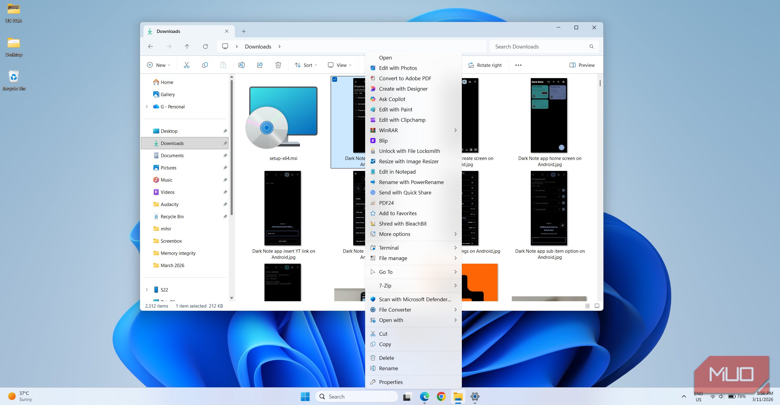 Nilesoft Shell right-click menu in File Explorer