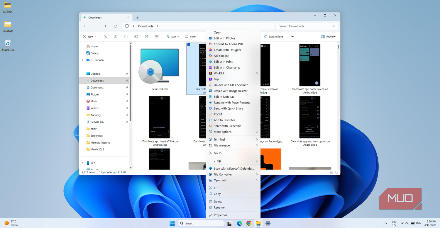 Nilesoft Shell right-click menu in File Explorer
