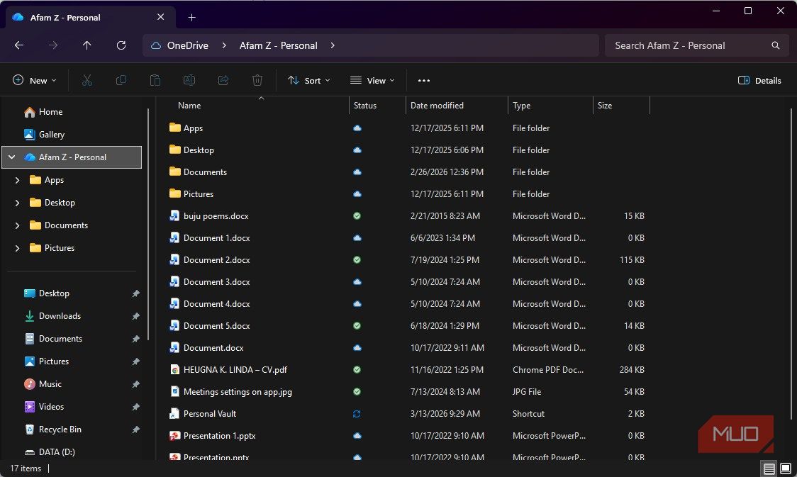 OneDrive folder