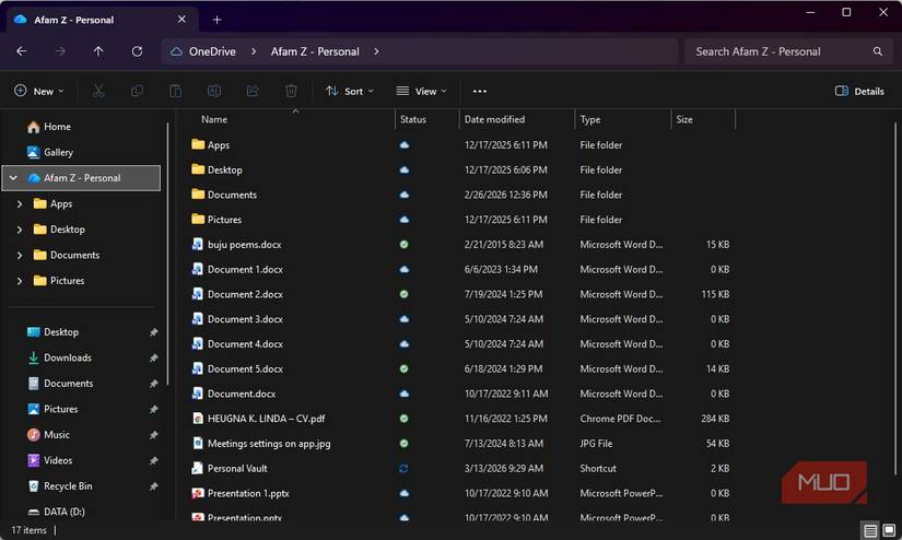 OneDrive folder