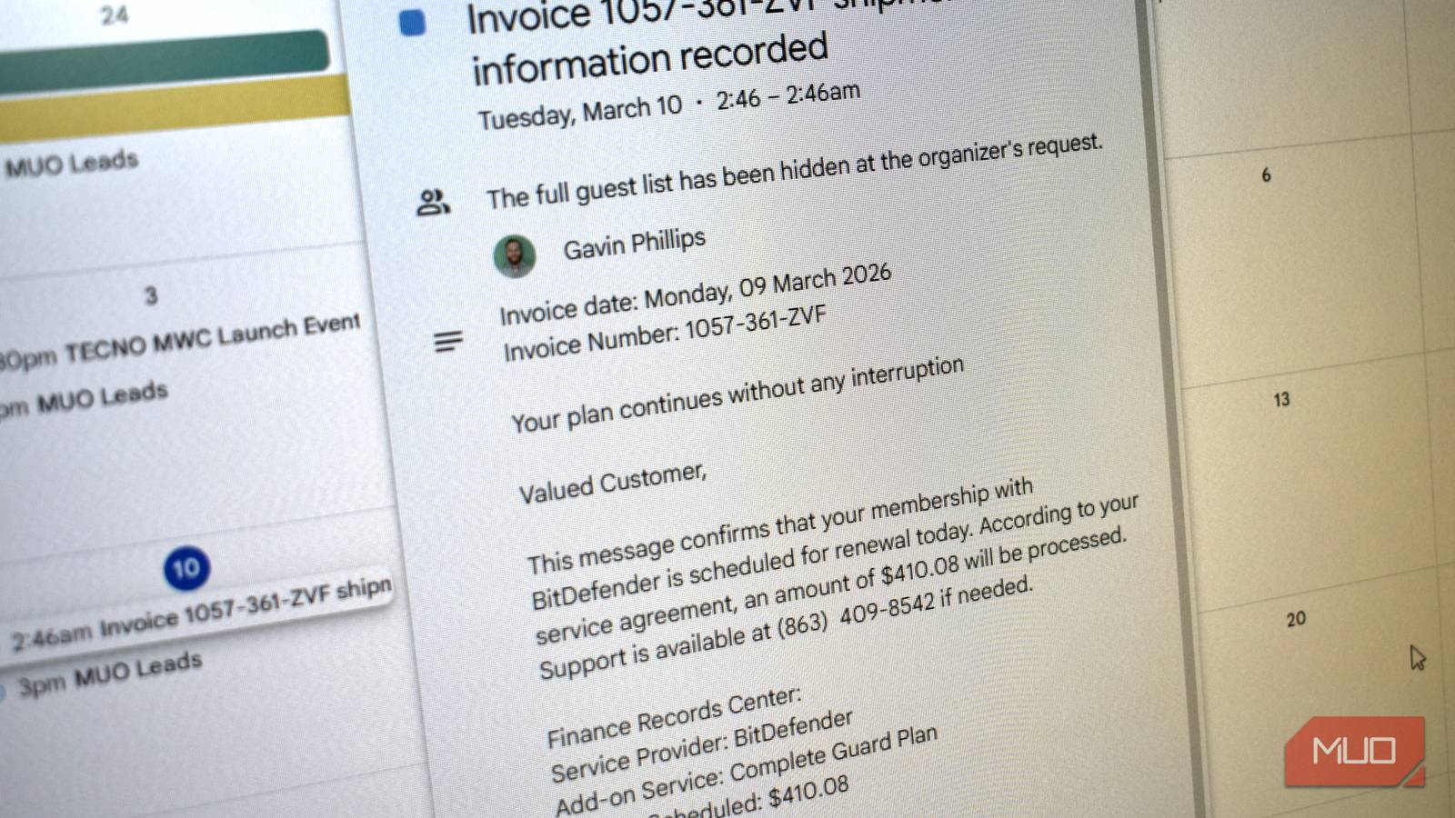 That Google Calendar renewal warning might be a scam