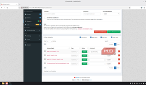 Pi-hole blocked domains screen.
