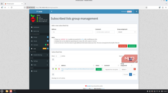 Pi-hole list management screen.