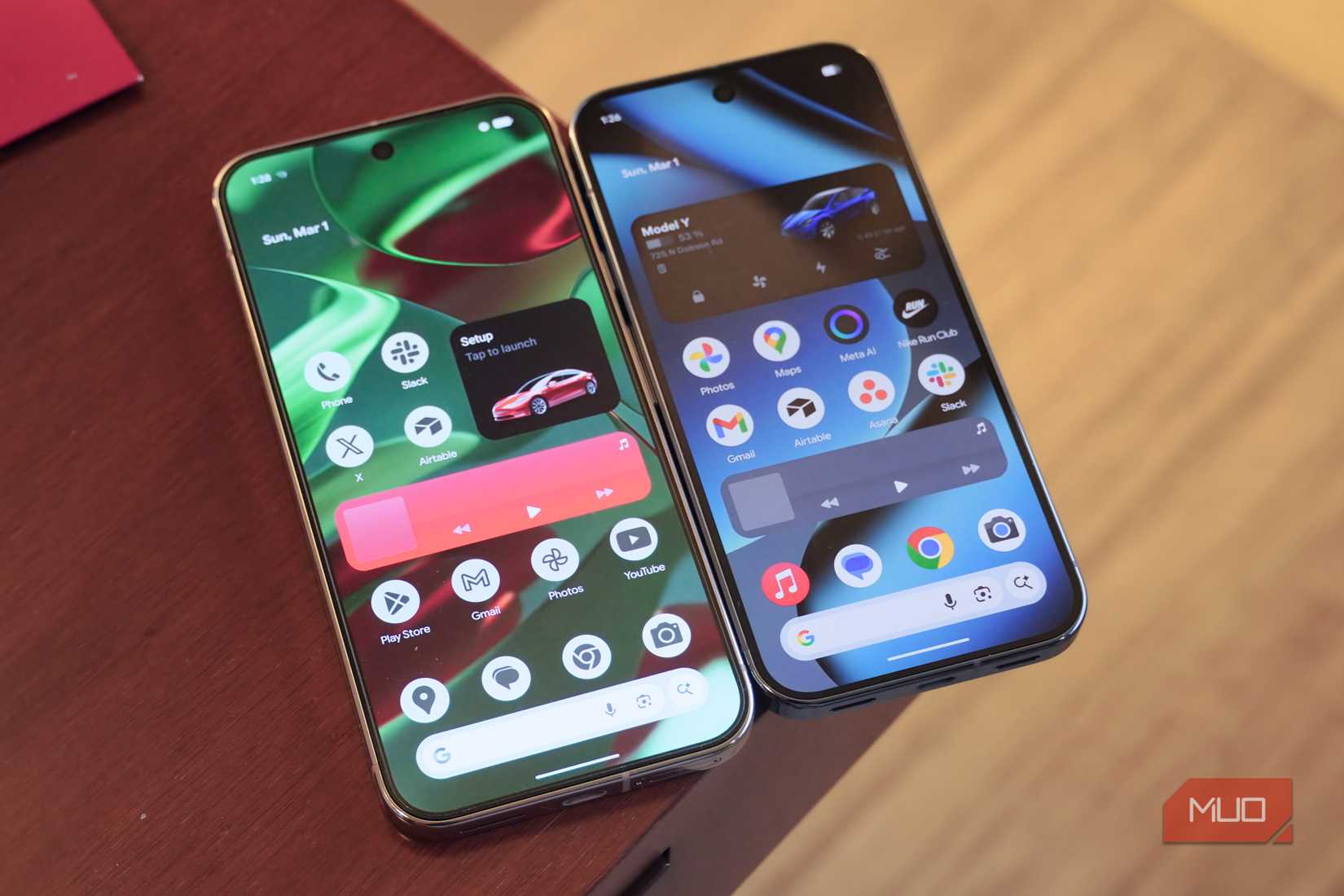The home screens of the Pixel 9 Pro XL and the Pixel 10 Pro.
