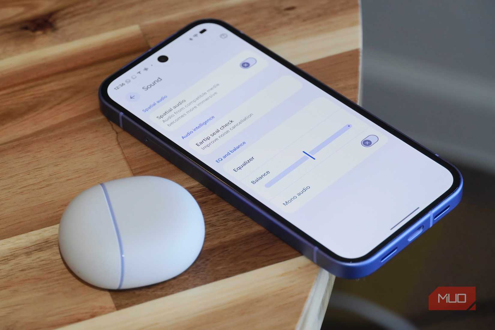 The Pixel Buds app on a Pixel 10a.