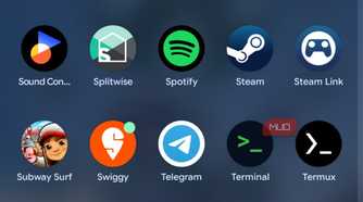 Pixel 9a app drawer with terminal option.