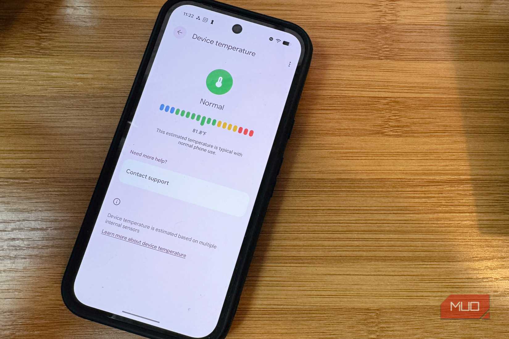 pixel tempDevice temperature on Pixel 9 screen