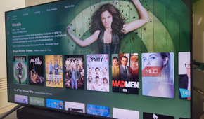 The Plex interface on a TV screen.