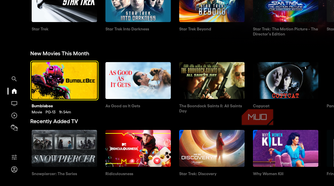 The Pluto TV interface with free content.