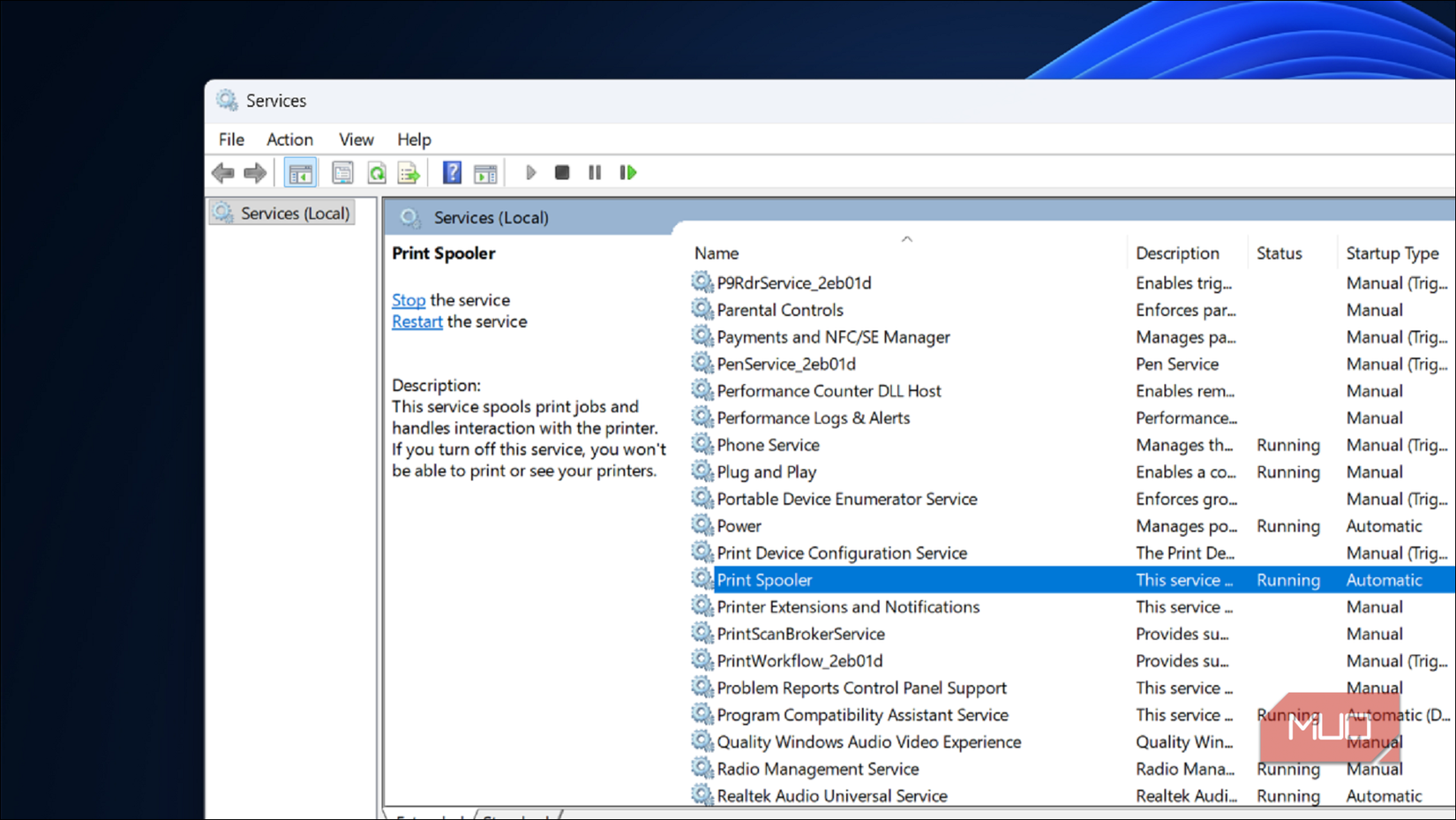 printspooler service in Windows 11