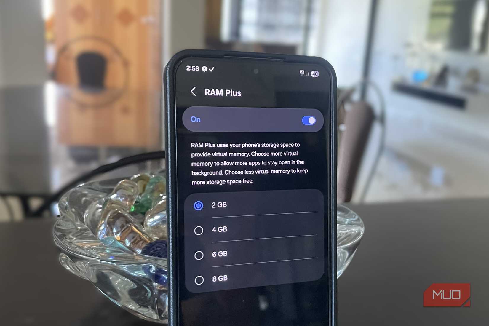 RAM Plus menu on Samsung Galaxy phone