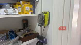 ryobi 18v lithium battery on charger