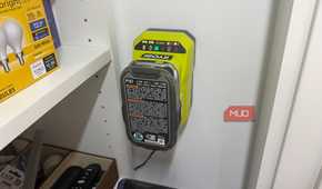 ryobi 18v lithium on charger wall