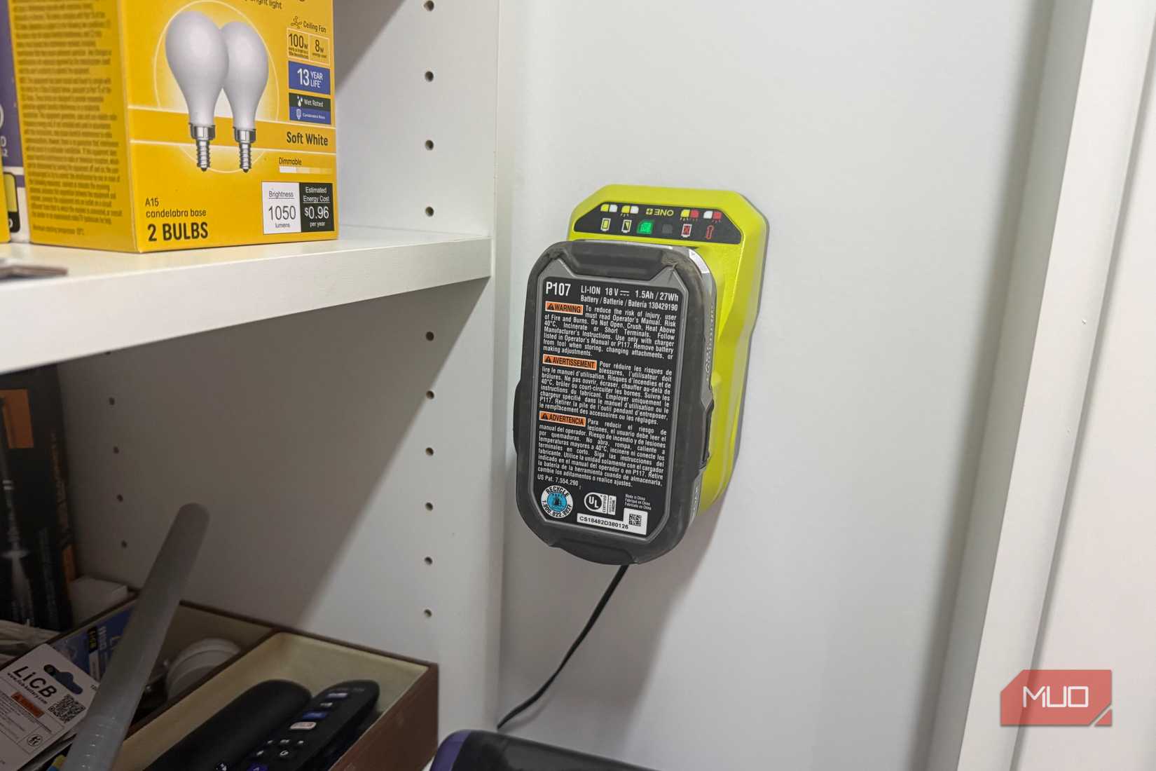 ryobi 18v lithium on wall charger