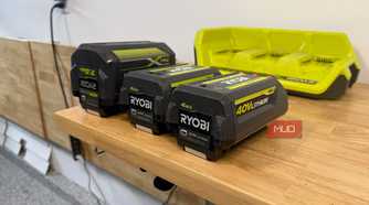 ryobi 40v lithium batteries side by side