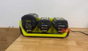ryobi 40V lithium battery charger with 3 batteries