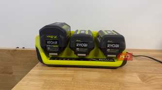 ryobi 40V lithium battery charger with 3 batteries