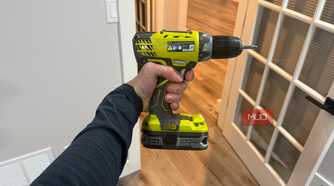Ryobi drill in hand