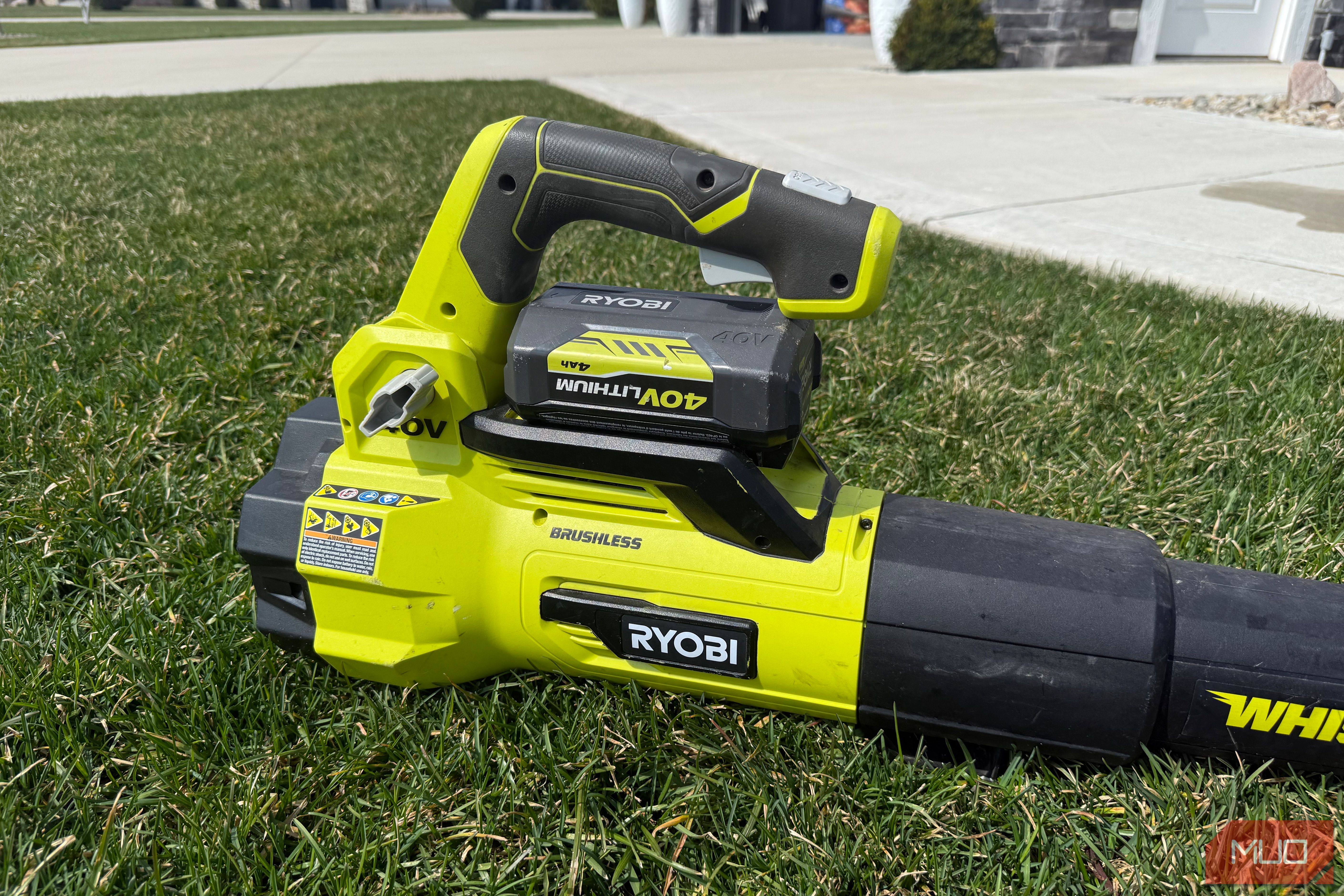 Ryobi Leaf Blower in grass