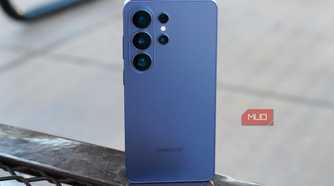 The Galaxy S26 Ultra standing up.