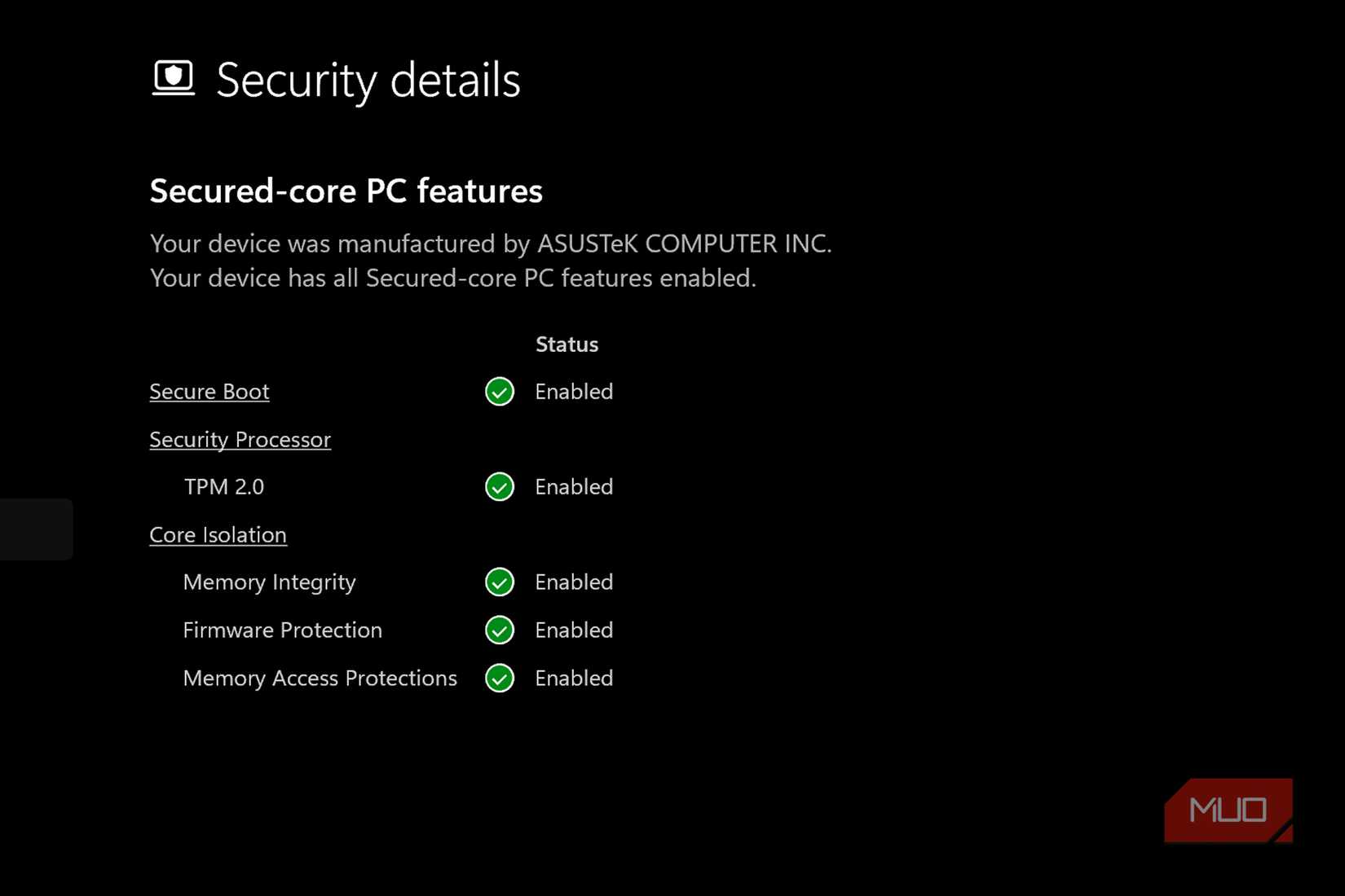 Secure-Boot Windows 11 laptop details