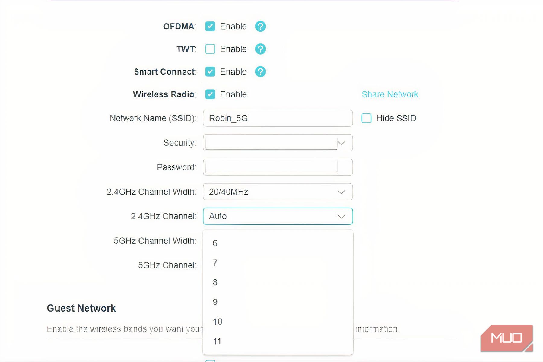 Select channel instead of auto