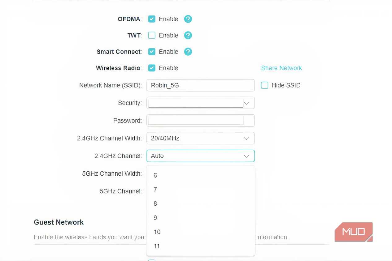 Select channel instead of auto