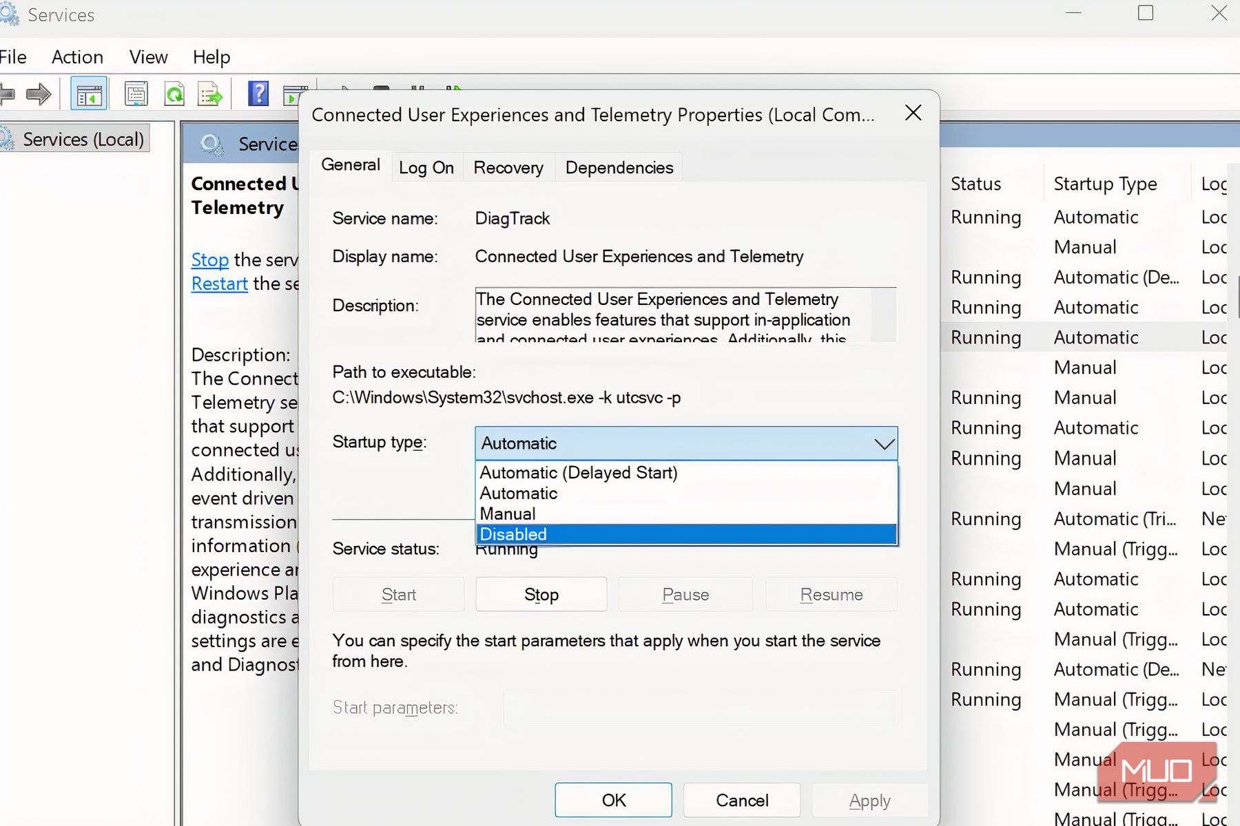 Select disabled in the properties