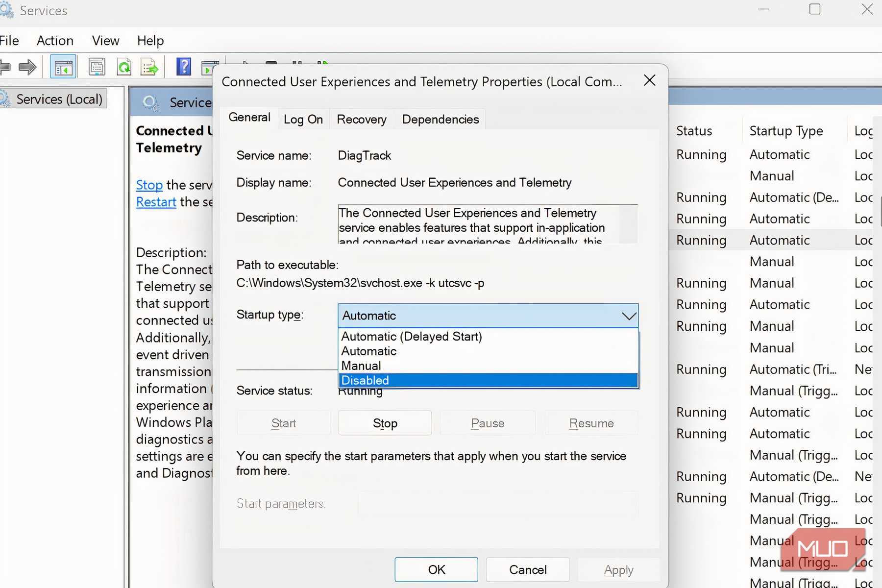 Select disabled in the properties