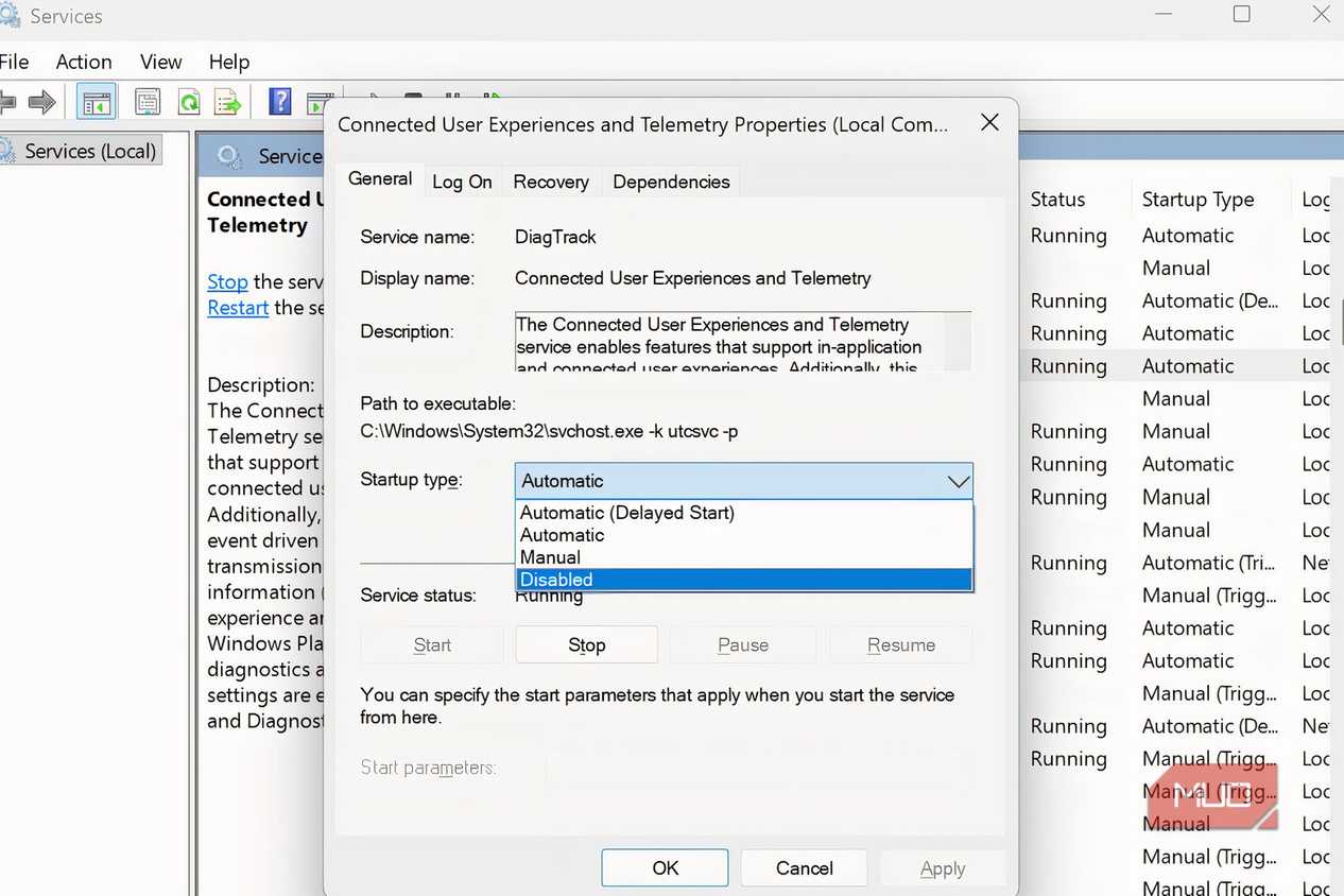 Select disabled in the properties