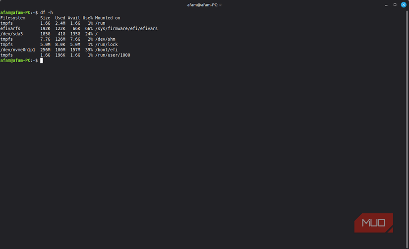 Mostrar uso general del disco