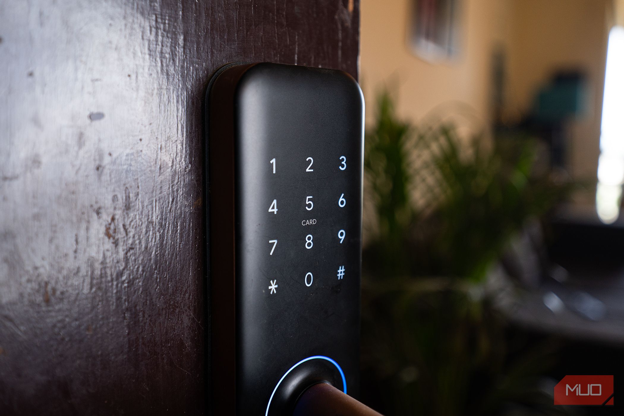 Number pad on a smart door lock