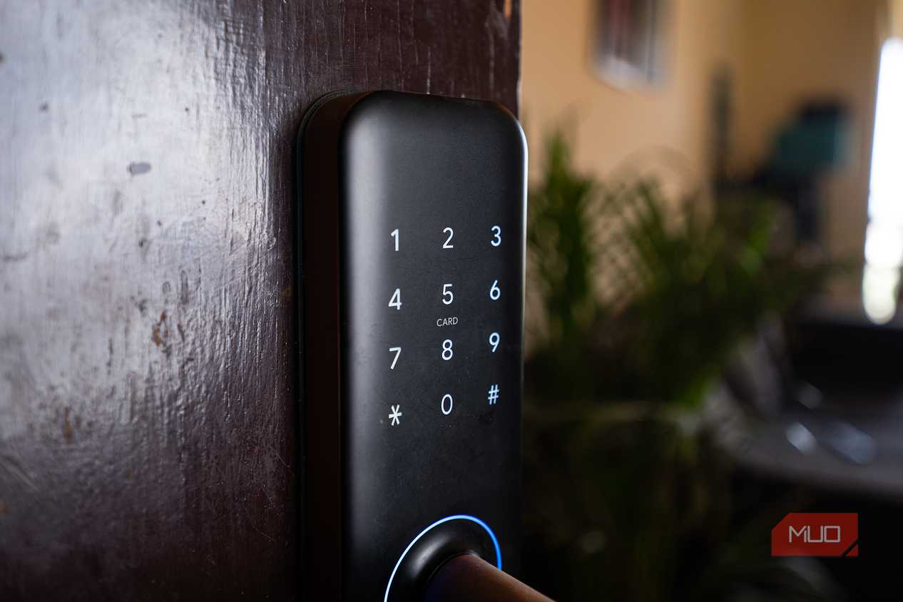 Number pad on a smart door lock