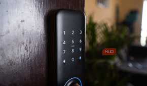 Number pad on a smart door lock