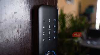 Number pad on a smart door lock