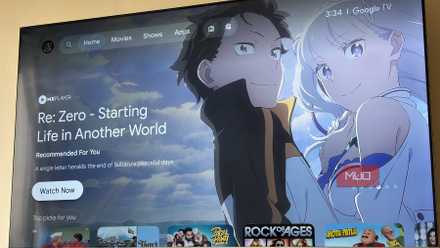 Smart TV home screen with a advertisement on