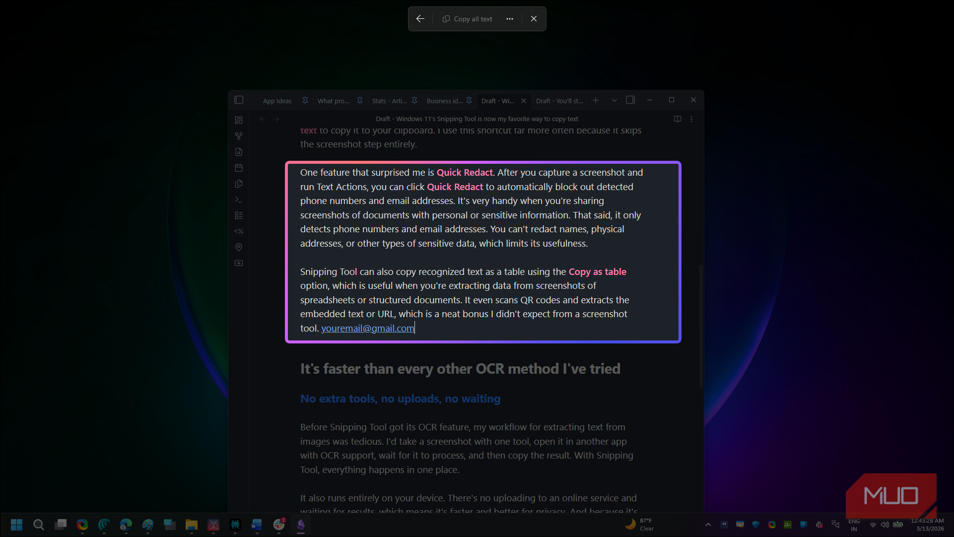 Windows 11's Snipping Tool is now my favorite way to copy text