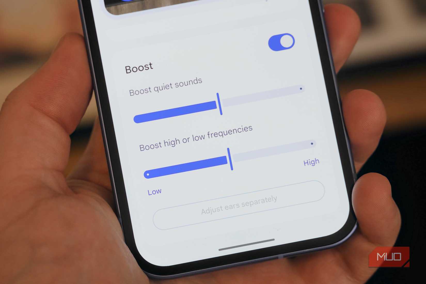 Boosting quiet sounds and frequencies with the Sound Amplifier app.