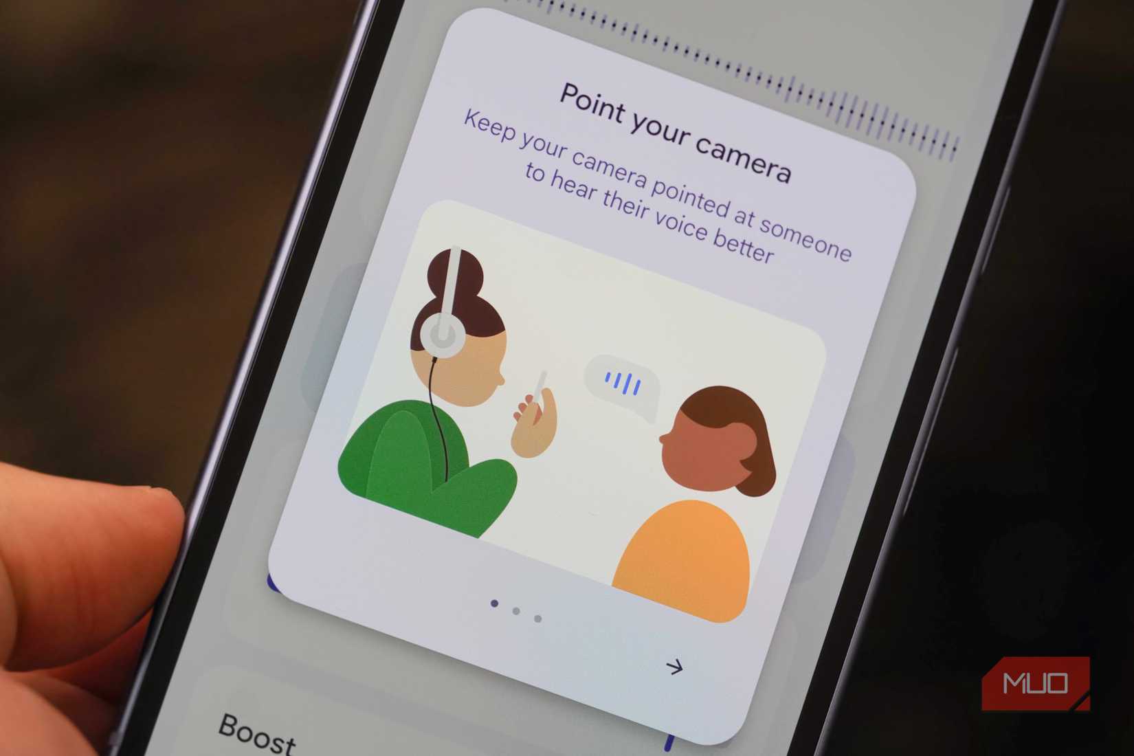 Conversation mode on the sound amplifier app.