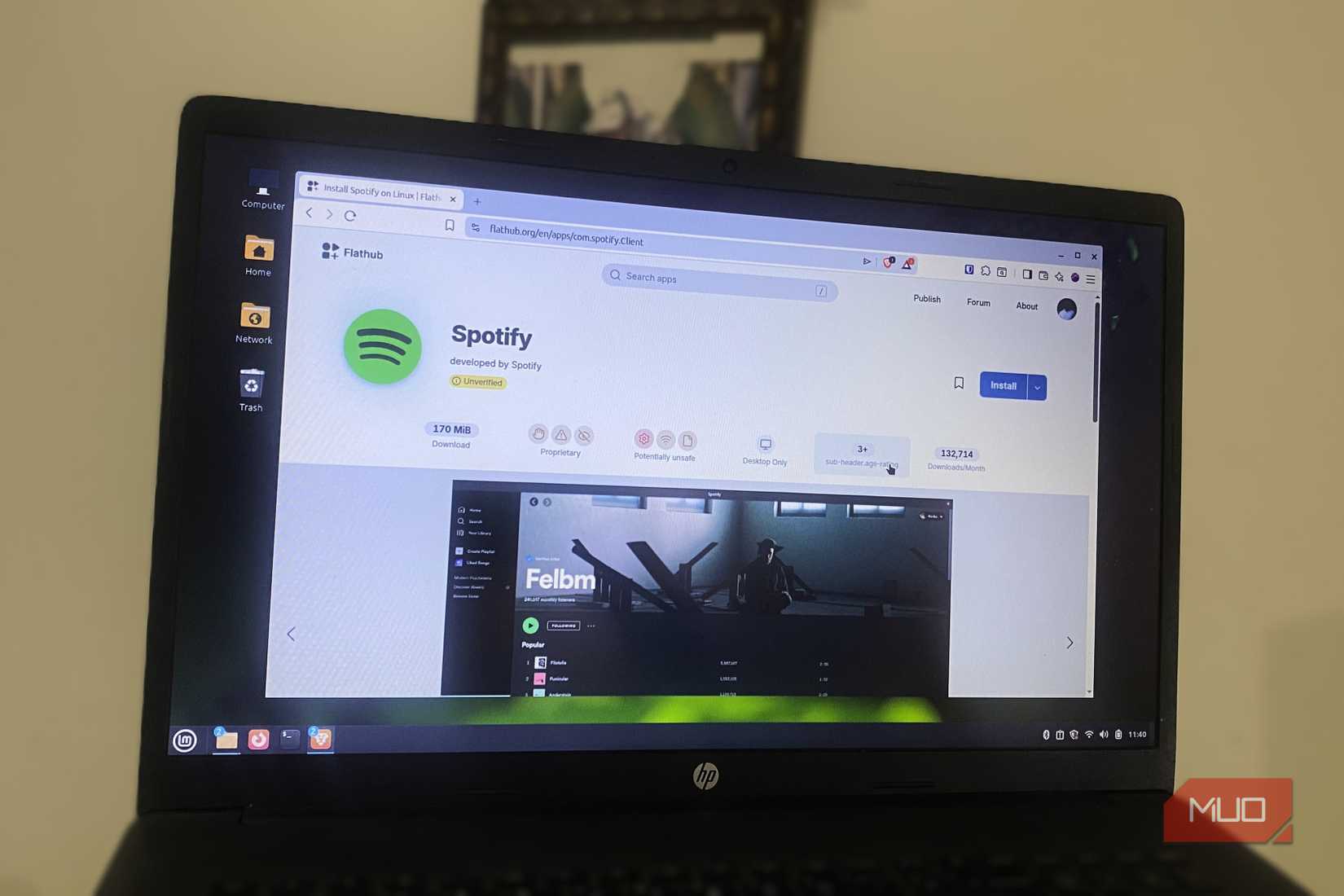 Spotify on Linux Mint 23