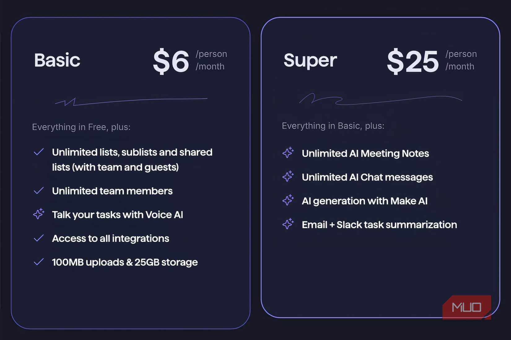 Superlist premium plans