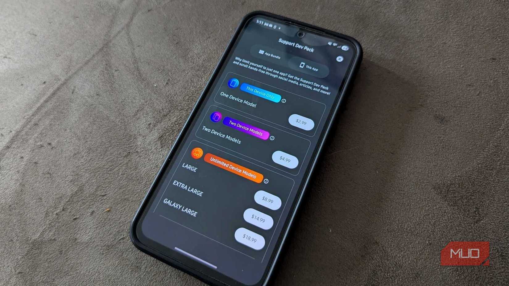 Desplazamiento de volumen del paquete de desarrollo de soporte