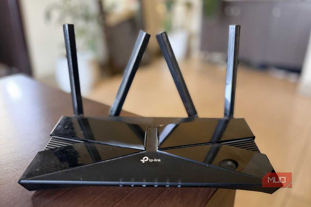 A Wi-Fi 6 router positioned for optimal signal coverage